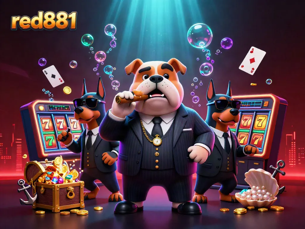 Experience the thrill of the casino with red881's vibrant gaming scene featuring unique characters and dynamic elements.