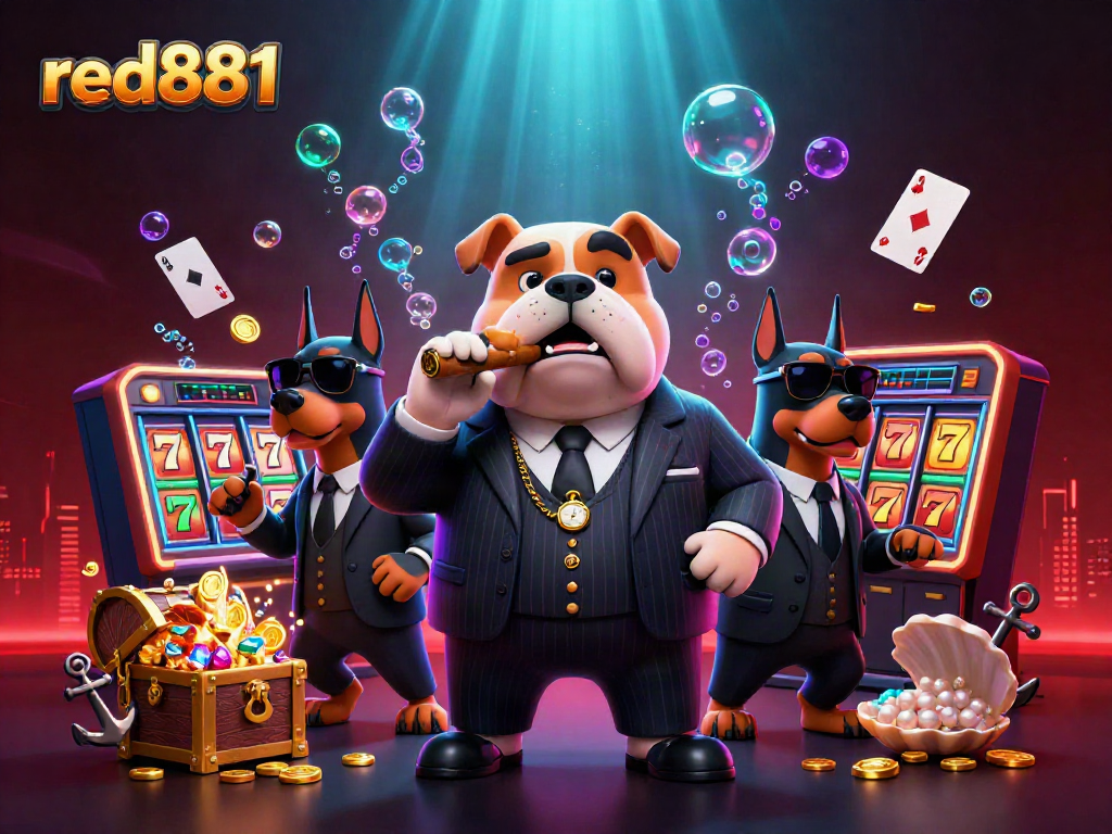 Experience the thrill of the casino with red881's vibrant gaming scene featuring unique characters and dynamic elements.