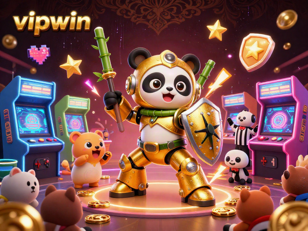 Experience thrilling gameplay with vipwin in a vibrant, colorful casino arena scene.