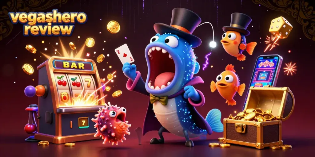 Engage with the thrilling vegashero review showcasing 3D animated casino characters and vibrant gaming action.