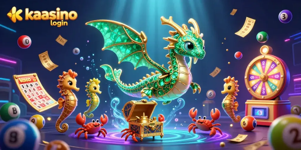Win big with kaasino login while exploring vibrant casino adventures in this engaging illustration.